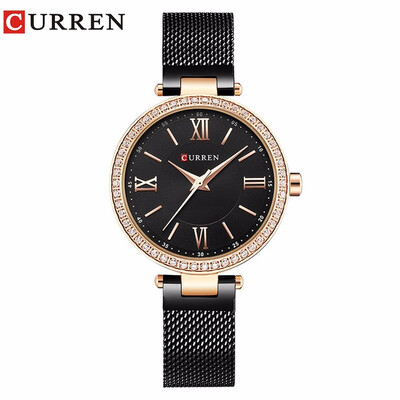 

CURREN 9011 Watch Women Casual Fashion Quartz Wristwatches Crystal Design Ladies Gift relogio feminino