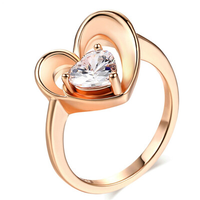 

Womens Wedding&Engagement Rings CZ Diamond Fashion Jewelry Rose Gold Plated High Quality Accessories R148