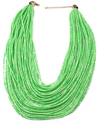 

Idealway 4 Colors New Handmade Bohemian Fashion 50 Layers Resin Seed Beads Chain Choker Pendants Bib Necklaces Women Jewelry