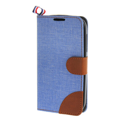 

MOONCASE Alcatel One Touch POP C5 , Leather Flip Card Holder Pouch Stand Back Case Cover for Alcatel One Touch POP C5 Blue