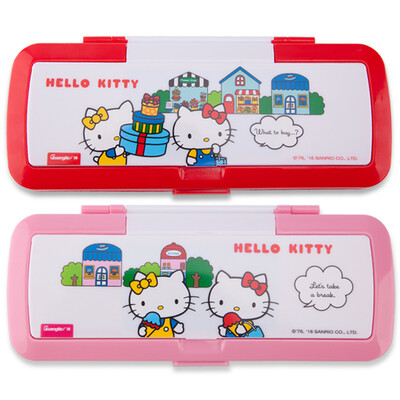 

Broadband GuangBo widening two-story stationery pencil case learning materials Hello Kitty style random KT85053