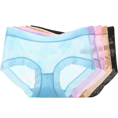 

Langsha womens underwear womens thin section transparent seamless sexy breathable waist comfortable ladies briefs 5 strips 5 mixed color 170XL