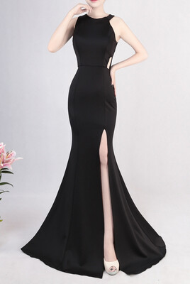 

Halter Fishtail Slim Wedding Party Evening Dress Female Split Skirt Sexy Temperament Dress
