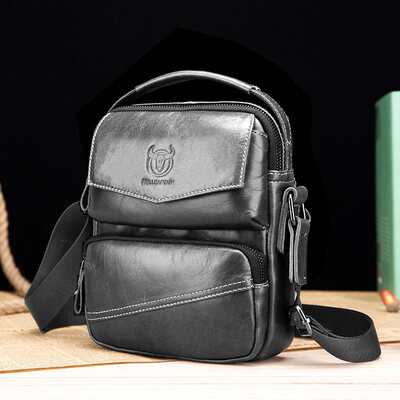 

BULL CAPTAIN 2018 Brand Leather Men Bag Casual Business Leather Mens Shoulder Messenger Bag Vintage Mens Crossbody Bag male bag