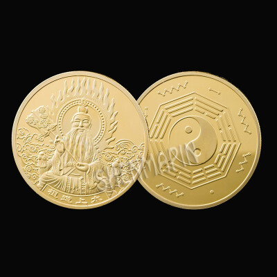 

Chinese Taoist taishang laojun commemorative coin feng shui eight diagrams coin art collection