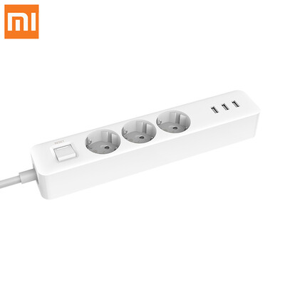

New arrival Original Xiaomi Mijia Power Socket Strip 3 Sockets 3 USB port Big Plug Extension Patch Board for home