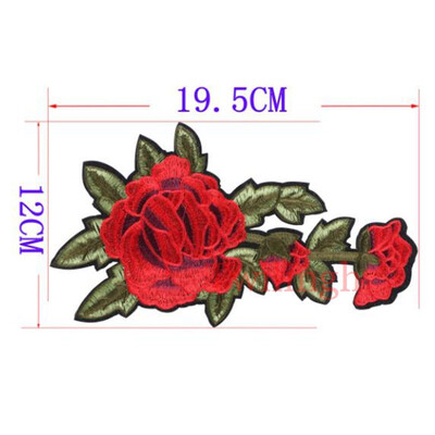 

1 Piece Patches Red Flower Embroidered Patch 3D Applique DIY Sewing Repair Accessories Fabric Stickers Wedding Clothing Patches