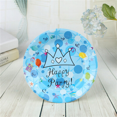 

FANLUS 7inch colorful dots wave point disposable paper plates party tray Valentine Birthday Wedding Tableware cake barbecue