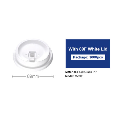 

OTOR Cup Cover 1000pcs Disposable PP Plastic 80mm 89mm Clear White Black Lid for Paper Cup Cold Drink Milk Tea Switch Cover