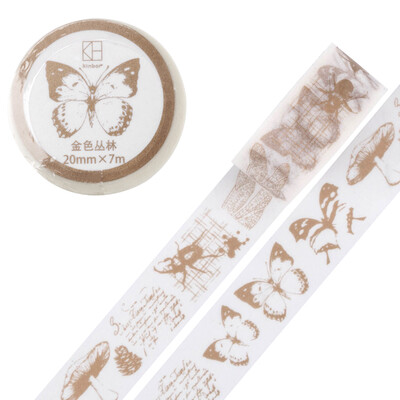 

Kinbor PDA&paper tape 10mm7mhand book sticker color tape gold border DTB64258