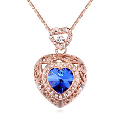 

Crystal Heart Necklace Pendant For Women Mothers Day Gifts Crystal from Swa Elements Rose Gold Plated 19670