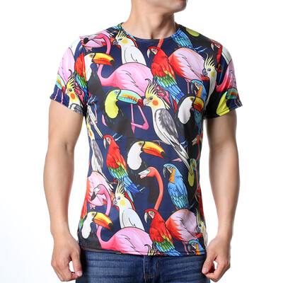 

Mens Summer Animal Printed Short Sleeve Shirt