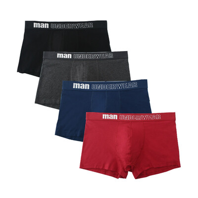 

4Pcs Lot Men Underwear Boxers Cotton Print Black White Gray Men Boxer Underwear Sexy Comfort Men Shorts Panties