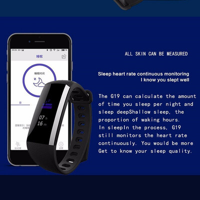 

Фитнес-трекеры G19 Цветной экран Smart Fitness Bracelet с Bluetooth-вызовом Наслаждайтесь удаленным отслеживанием активности IP67 Водонепроницаемый Calori
