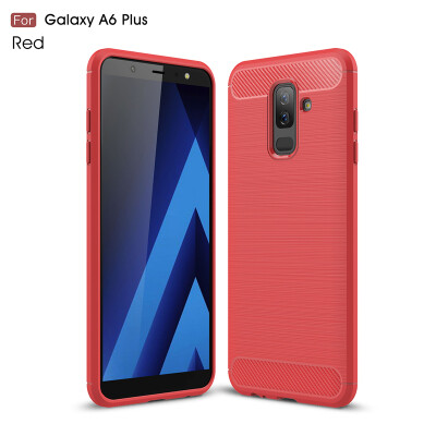 

Goowiiz Phone Case For Samsung Galaxy A6 2018A6 Plus 2018 Fashion Slim Carbon Fiber TPU Soft Silicone Prevent falling