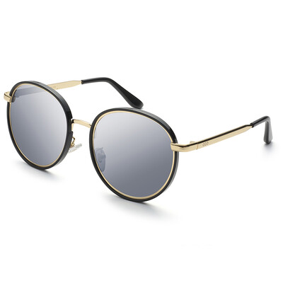 

Blue Bluekiki Polarized Sunglasses Womens Fashion Round Frame Color Film Trends Sunglasses Driving Mirror Female 7032 Black Frame Mercury