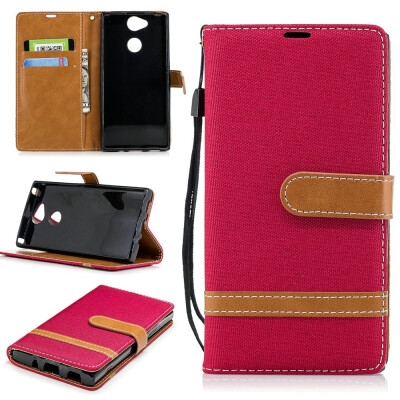 

BEFOSPEY Mixed Colors Denim PU LeatherSoft TPU Card Slot Stand Wallet Case For Sony Xperia XA252"2018