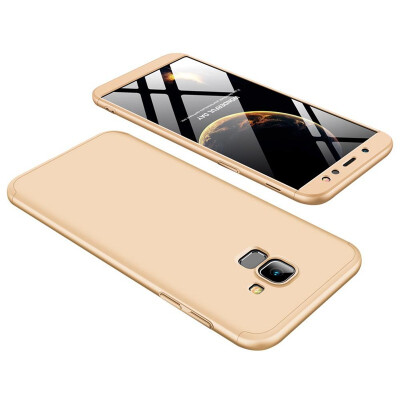 

MOONCASE Three-parts structure design Full Protection Hard Plastic Combination Case for Samsung Galaxy A6 2018 Gold