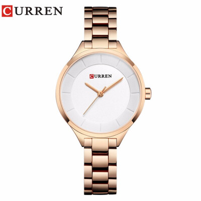 

CURREN 9015 Watch Women Casual Fashion Quartz Wristwatches Ladies Gift Creative surface relogio feminino rose blue