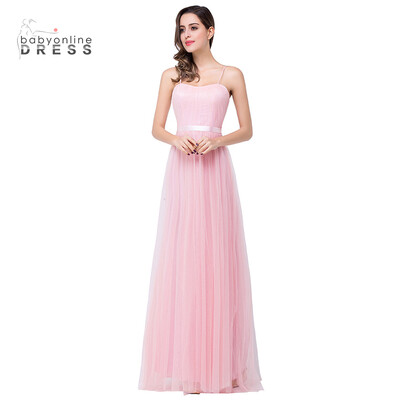 

A-line Sweetheart Floor-length Pink Tulle Ruffles Bridesmaid Dresses Wedding Dress Prom Dress