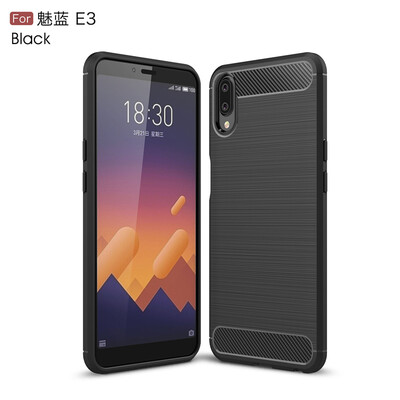 

Goowiiz Phone Case For Meizu Meilan E35s Fashion Slim Carbon Fiber TPU Soft Silicone Prevent falling
