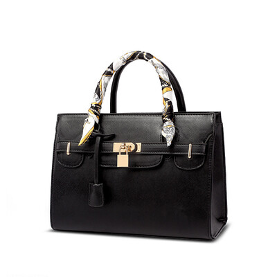 

Luxury women PU leather handbag designer peekaboo bag tote bag with scarf lock shoulder messenger bags high quality fashion bag