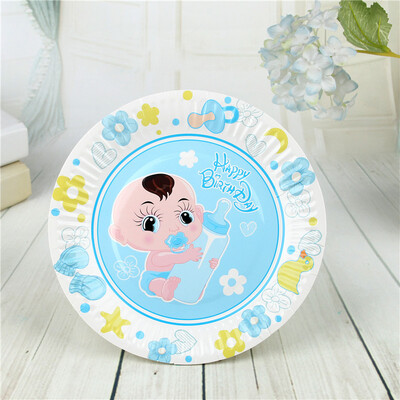 

FANLUS 7inch colorful dots wave point disposable paper plates party tray Valentine Birthday Wedding Tableware cake barbecue