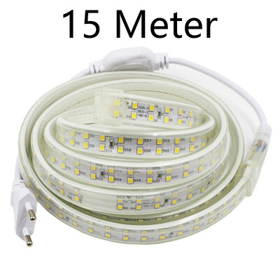 

AC 220V double row led light Led Strip 2835 180LedsM IP67 Waterproof With EU Power Adapter Flexible LED Tape Ribbon 1M 2M 3M 5M