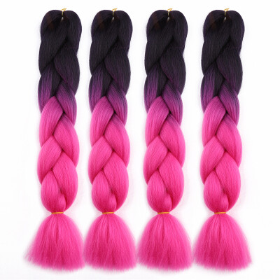 

63 Colors 4 piecelot Synthetic 2T3T4T High Temperature Fiber Ombre Braiding Hair 24 inch Jumbo Braids Hair Extensions