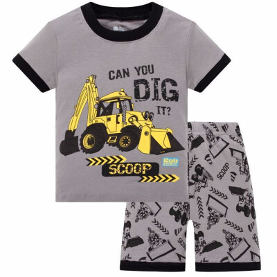 

Kids boys Cartoon short-sleeved pajamas set 2T-7T Construction vehicle pattern