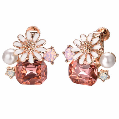 

Yoursfs Clip Earrings For Non Pierced Ears 18k WhiteRose Gold Plated Fashion Lady Clip-On Earrings