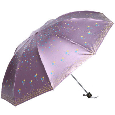 

Jingdong Supermarket] Paradise umbrella five-star shine to increase the reinforcement of the black and white polyester three fold sun umbrella sun umbrella 33252E dark purple