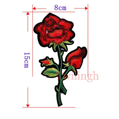 

1 Pcs Top Patches Red Rose Flowers Patch 3D Sticker Embroidery Motif Sequined Applique Badge Children Women DIY Clothing Patch