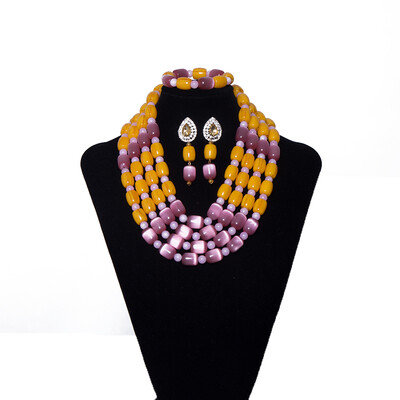 

Light Yellow Imitation Coral Beads Bridal African Wedding Jewelry Nigerian Jewelry Set for Women African Beads Jewelry Set