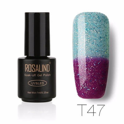 

ROSALIND Gel 1S 7ML Changing Temperature Nail Polish UV LED Glitter Manicure Nail Art Semi Permanent Soak Off Gel Lacquer