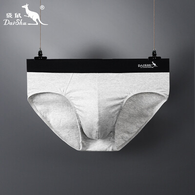 

Kangaroo DaiShu mens briefs youth breathable sexy stretch cotton triangle underwear mens pants large size pants light gray