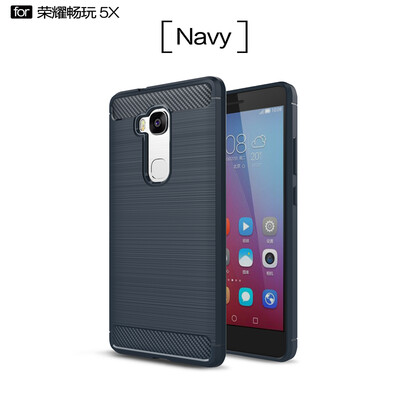 

Goowiiz Phone Case For Huawei Honor Play 5XGR5 Fashion Slim Carbon Fiber TPU Soft Silicone Prevent falling