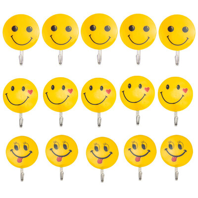 

Merlot King size smiley face no trace hook strong hook 15 pieces of nail-free kitchen bathroom bathroom hook rain dragon 5 board