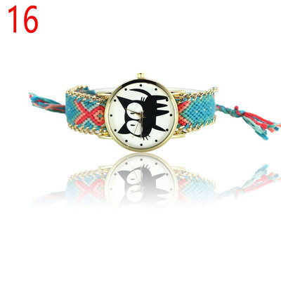 

Fashion Women Watches Montre Femme Reloj Mujer Figure Digit Pattern National Weave Gold Bracelet watch Quartz Clock Relogio
