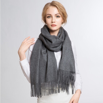 

Lingke LENGKEORL Camel water ripple cashmere shawl scarf dual-use thick female winter long fashion winter scarf ZYLK04013 dark gray