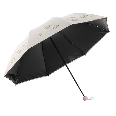 

Parkson Ocean Black Sunscreen Sunshade Rainproof UV Protection Female Creative Folding Three Fold Pencil Umbrella Sunshade 6389G Show Yahuazi Pink