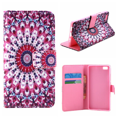 

MOONCASE Cute Pattern Leather Wallet Flip Card Holder With Kickstand Pouch For Huawei Ascend P8 lite