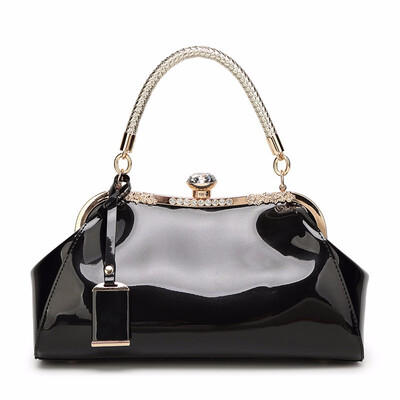 

Fashion Women Evening Bag Bright Patent Leather Handbags Bride Tote Bag Women Wedding Handbag Party Banquet Brand Designer