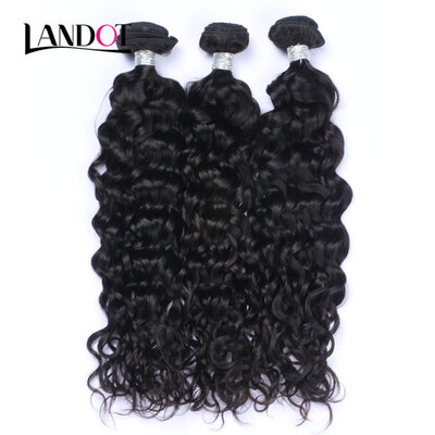 

9A Brazilian Virgin Hair Water Natural Wave 100 Human Hair Weaves 3 Bundles Lot Brazilian Wet And Wavy Curly Remy Hair Extensions