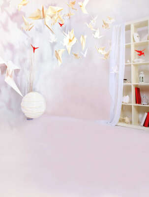 

Paper cranes backgrounds for children photo taking F-2826