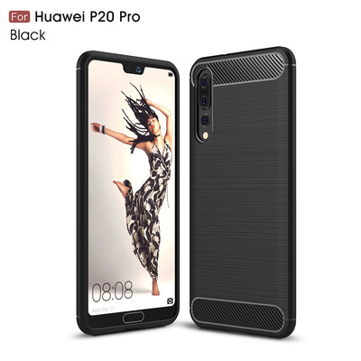 

Goowiiz Phone Case For Huawei P20P11P20 Pro Fashion Slim Carbon Fiber TPU Soft Silicone Prevent falling