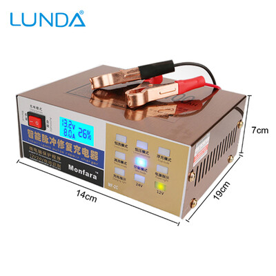 

12V24V Car Battery Charger LED Display 5-stage Automatic Intelligent Pulse Repair Charger for All Lead Acid Battery 20-120AH
