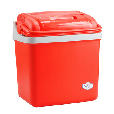 

Tingwei CB-20A 20L BMW red car refrigerator semiconductor heating&cooling box self-driving picnic barbecue small refrigerator with ice bag × 2