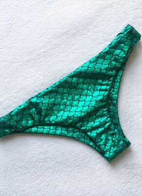 

2018 Metallic Swimwear Swim Brief Thong Bather Brazilian Bikini Bottom
