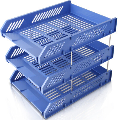 

Effective (deli) 9209 durable three-tier file holder / file tray / file box blue